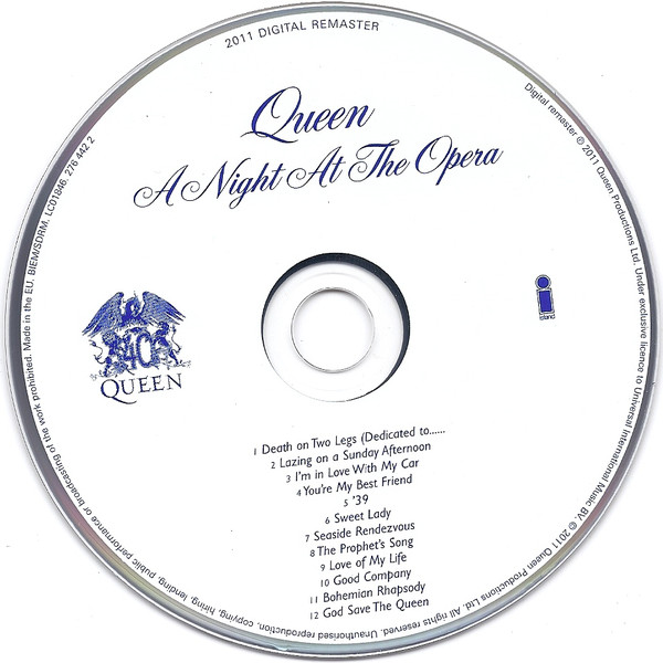 Queen  A Night At The Opera 2011 : CD
